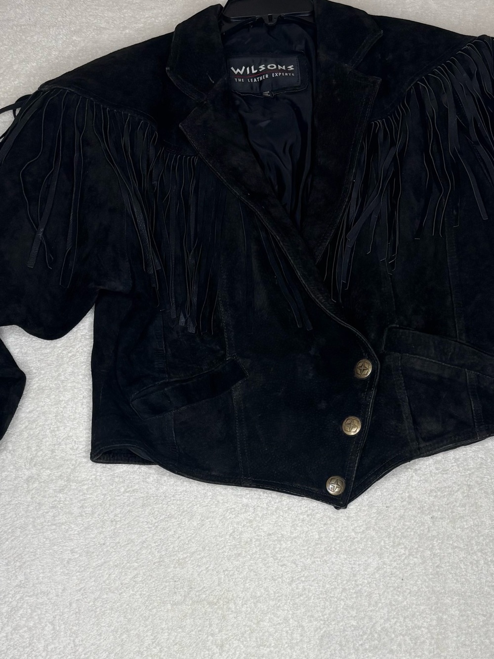 Wilson Black Suede Fringe Leather Jacket